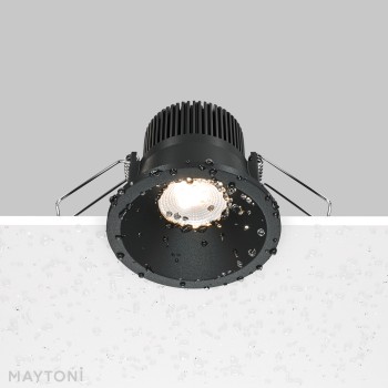 Spot LED încastrat Zoom negru Maytoni, D6, 6W, 3000K, black