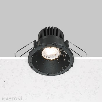 Spot LED încastrat Zoom negru Maytoni, D6, 6W, 3000K, black