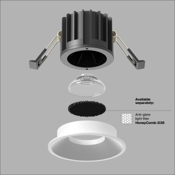 Spot LED încastrat Round alb Maytoni, D8, 12W