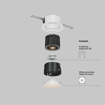 Spot LED încastrat Wise alb Maytoni, D6, 7W