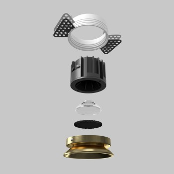 Spot LED încastrat Round alamă Maytoni, D7, 12W