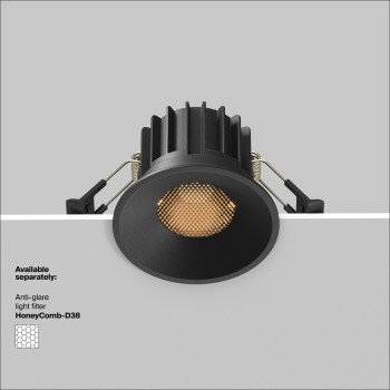 Spot LED încastrat Round negru Maytoni, D8, 12W