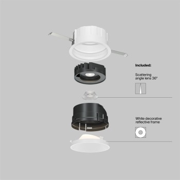 Spot LED încastrat Wise alb Maytoni, D8, 10W