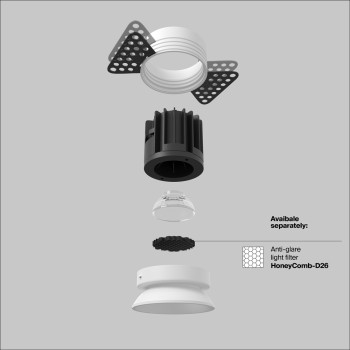 Spot LED încastrat Round alb Maytoni, D6, 7W