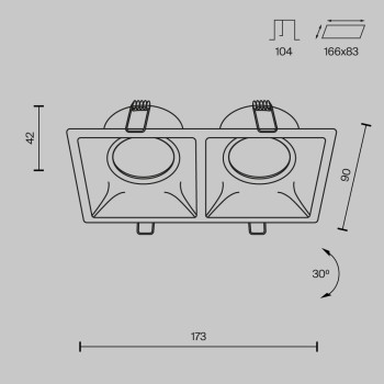 Spot LED încastrat Dot alb Maytoni, 10W