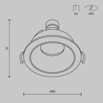 Spot LED încastrat Share black and white Maytoni, D8, 10W
