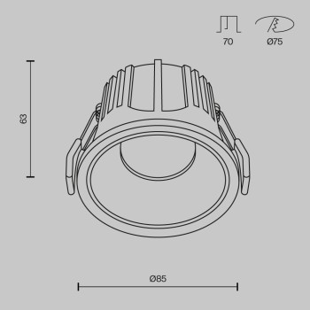 Spot LED încastrat Alfa alb Maytoni, D8, 15W, 4000K