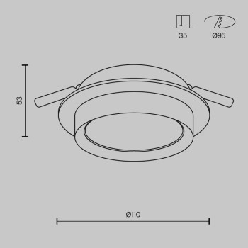 Spot încastrat Hoop alb Maytoni, D11, 12W