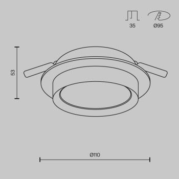 Spot încastrat Hoop negru Maytoni, D11, 12W (2)