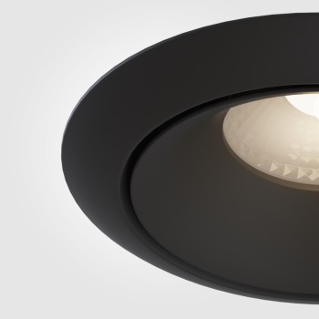 Spot LED încastrat Yin negru Maytoni, D10, 12W, 3000K, dimabil
