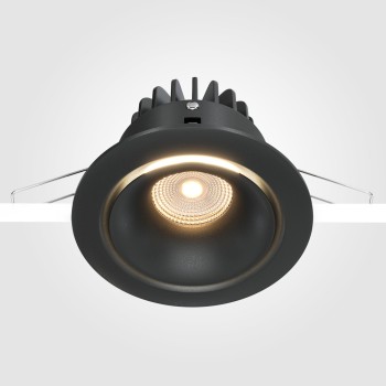 Spot LED încastrat Yin negru Maytoni, D10, 12W, 3000K, dimabil
