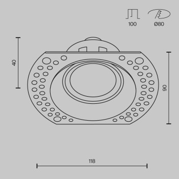 Spot LED încastrat Dot alb Maytoni, 10W (2)