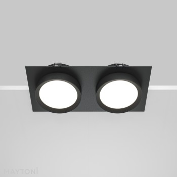 Spot încastrat Hoop negru Maytoni, 12W, H4