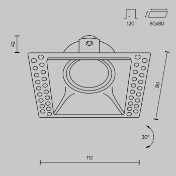 Spot LED încastrat Dot alb Maytoni, 10W (3)