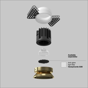 Spot LED încastrat Round alamă Maytoni, D5, 7W