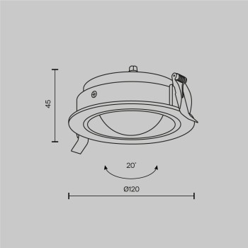 Spot LED încastrat Lens alb Maytoni, D12, 12W