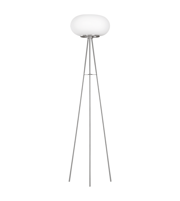 Lampadar OPTICA 86817 Eglo, E27, 2x60W, nichel satinat-alb