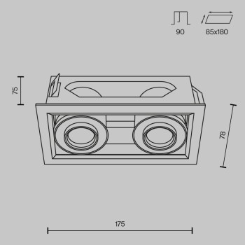 Spot LED încastrat Metal Modern alb Maytoni, 20W