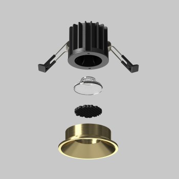 Spot LED încastrat Round alamă Maytoni, D6, 7W