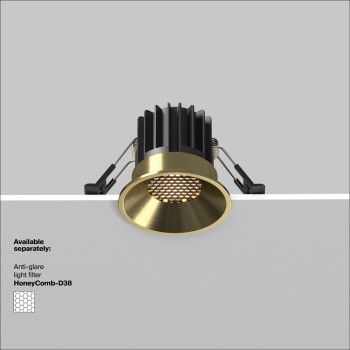 Spot LED încastrat Round alamă Maytoni, D6, 7W