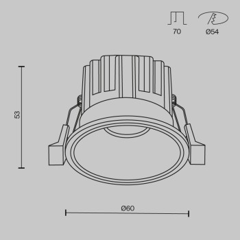 Spot LED încastrat Round alamă Maytoni, D6, 7W