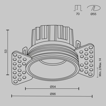 Spot LED încastrat Round negru Maytoni, D5, 7W