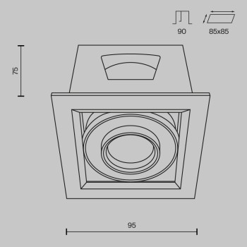 Spot LED încastrat Metal Modern alb Maytoni, 10W, H8