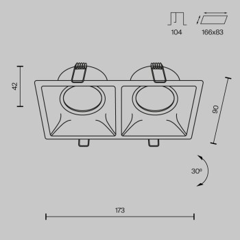 Spot LED încastrat Dot negru Maytoni, 10W