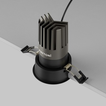 Spot LED încastrat Dip negru Maytoni, D8, 15W, 2700K