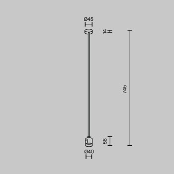 Accesoriu șină spoturi Accessories for tracks Flarity Maytoni, L4, H74, black