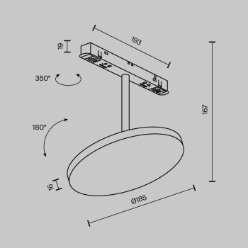 Spot magnetic pe șină Plato negru Maytoni, 15W, 3000K, H17