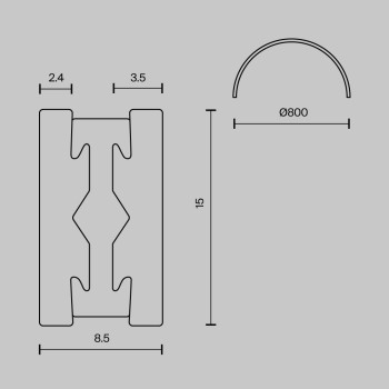 Șină spoturi Busbar trunkings Flarity alamă Maytoni, L80