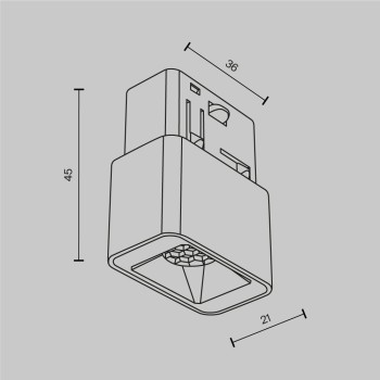 Spot magnetic pe șină Points S alb Maytoni, 2W, 3000K