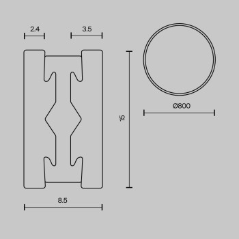 Șină spoturi Busbar trunkings Flarity negru Maytoni, L80