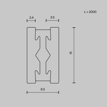 Șină spoturi Busbar trunkings Flarity negru Maytoni, L200