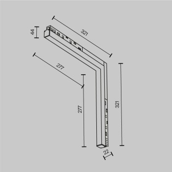 Spot magnetic pe șină Basis negru Maytoni, 24W, L32