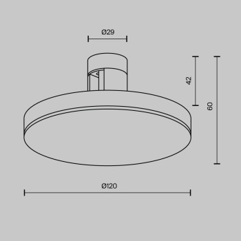 Spot magnetic pe șină Plato negru Maytoni, 7W