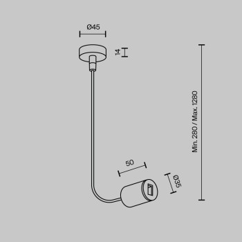 Accesoriu șină spoturi Accessories for tracks Flarity Maytoni, L4, H120, brass