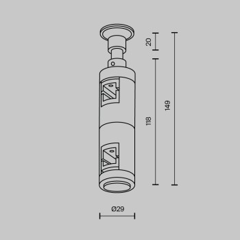 Accesoriu șină spoturi Accessories for tracks Flarity Maytoni, L3, H15, brass, IP20