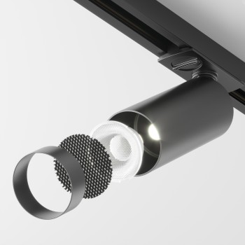 Spot pe șină Focus LED negru Maytoni, 12W, 3000K, black