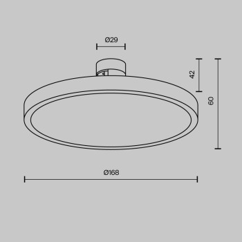 Spot magnetic pe șină Plato negru Maytoni, 10W