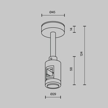 Accesoriu șină spoturi Accessories for tracks Flarity Maytoni, L4, H12, l3, brass