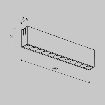 Spot magnetic pe șină Points negru Maytoni, 12W, 3000K, L23