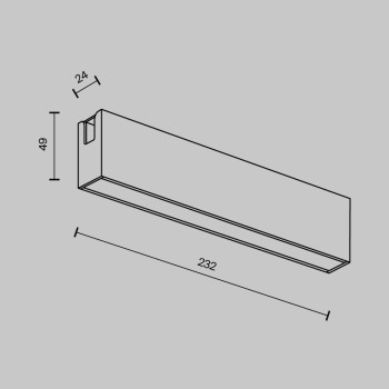 Spot magnetic pe șină Basis negru Maytoni, 12W, 3000K, L23