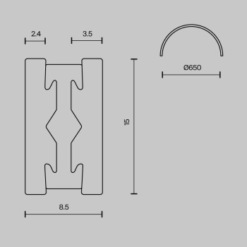 Șină spoturi Busbar trunkings Flarity alamă Maytoni, L65 (2)