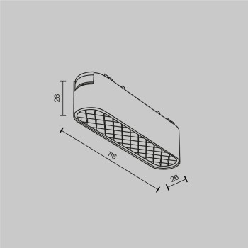 Spot magnetic pe șină Basis Grid alb Maytoni, 6W, 4000K