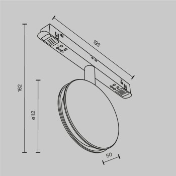 Spot magnetic pe șină Outline negru Maytoni, 6W, L19