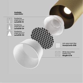 Spot magnetic pe șină Artisan negru Maytoni, 12W, 3000K, H12