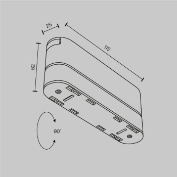 Accesoriu șină spoturi Accessories for tracks Radity Maytoni, L12, white