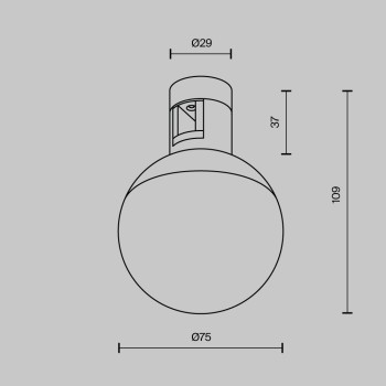 Spot magnetic pe șină Luna negru Maytoni, 5W, 3000K, H11